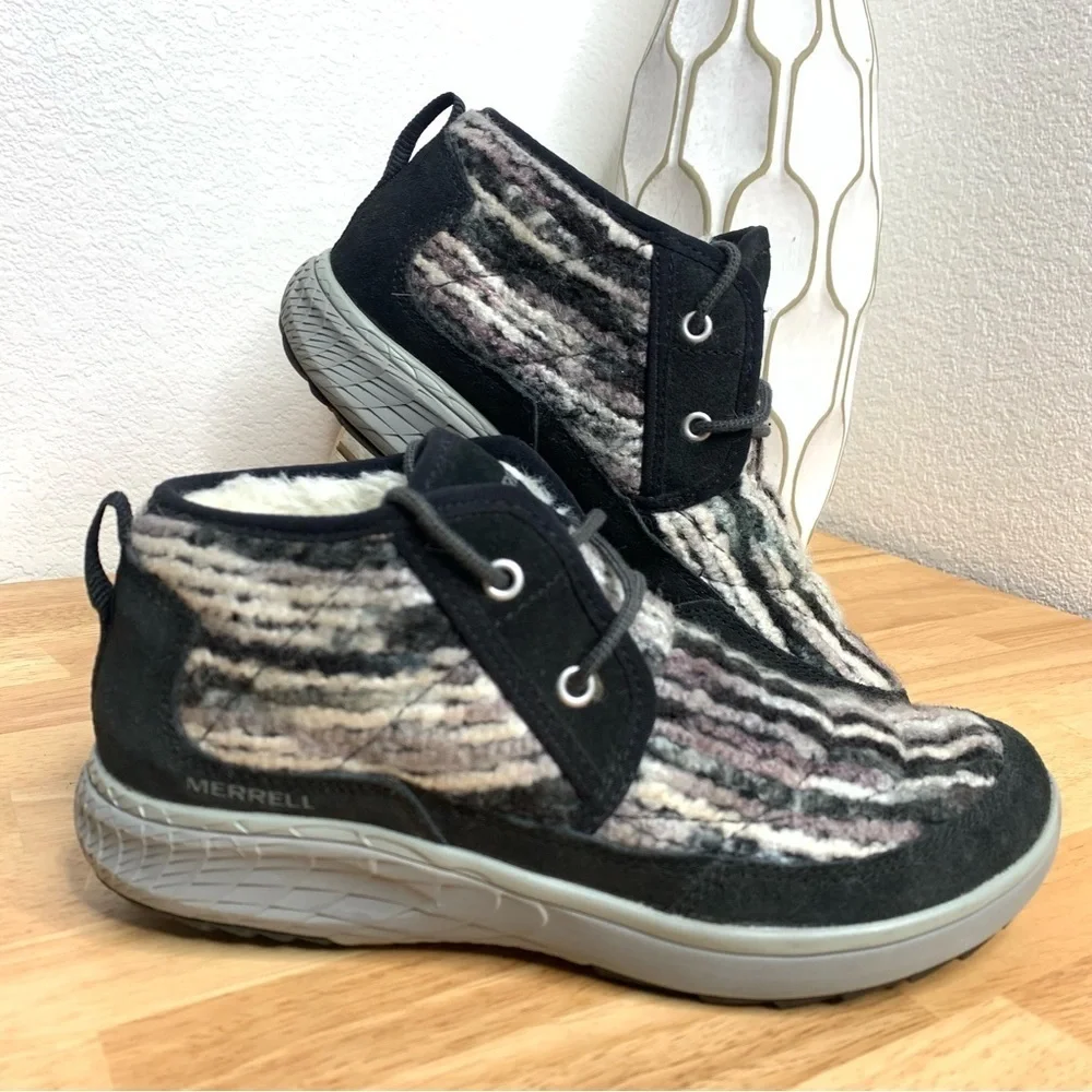NWOT Merrell Women's Pechora Mid Winter Boot Black Gray Size 7
